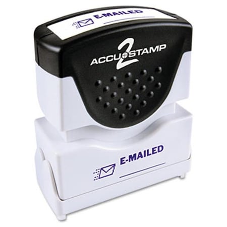 Consolidated Stamp Consolidated Stamp 035577 Accustamp2 Shutter Stamp with Anti Bacteria; Blue; EMAILED; 1.63 x .5 35577